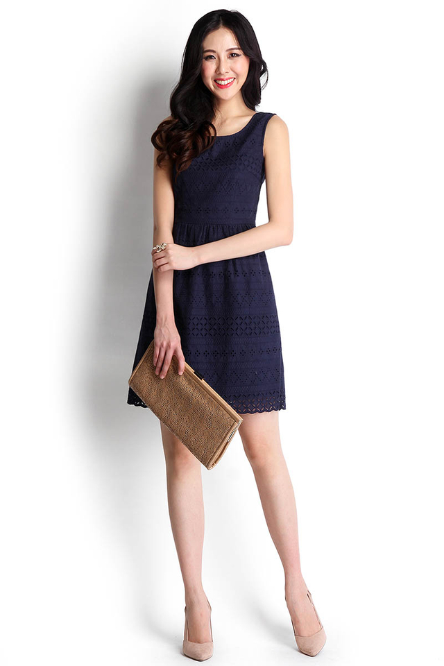 April Showers Dress In Navy Blue