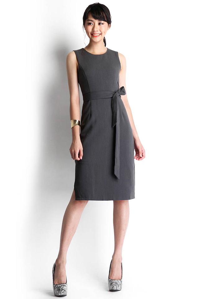 To The Lighthouse Dress In Dark Grey