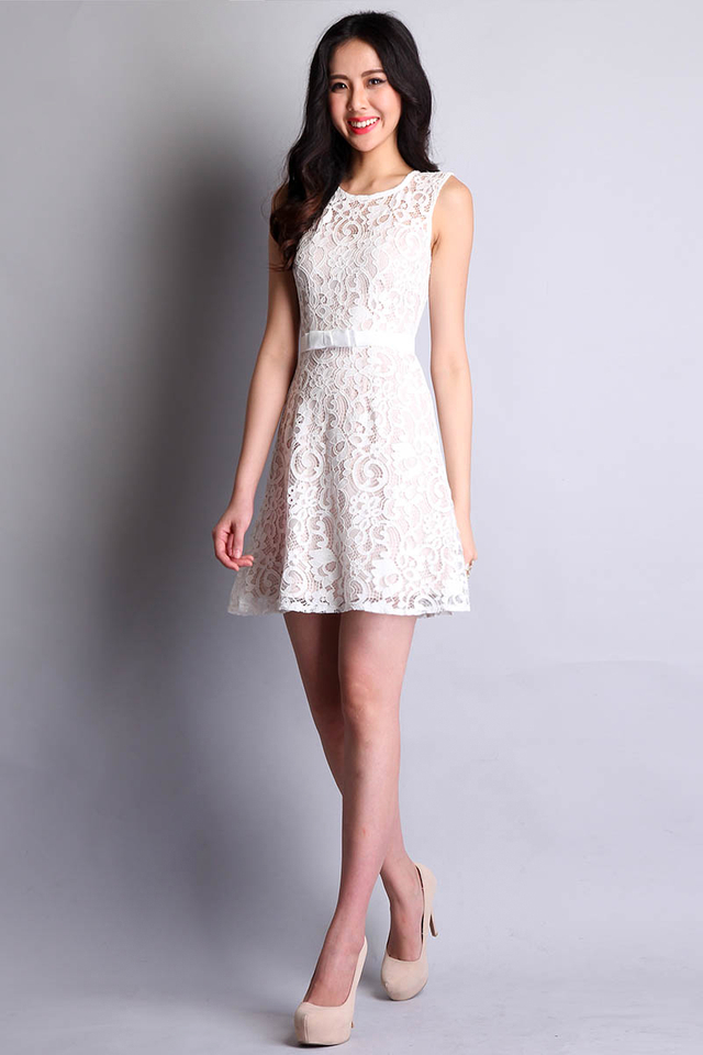 Lost In The Light Dress In White Lace