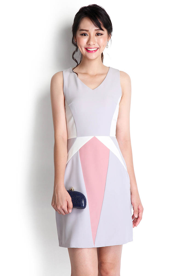 Eloquent Company Dress In Cloud Grey