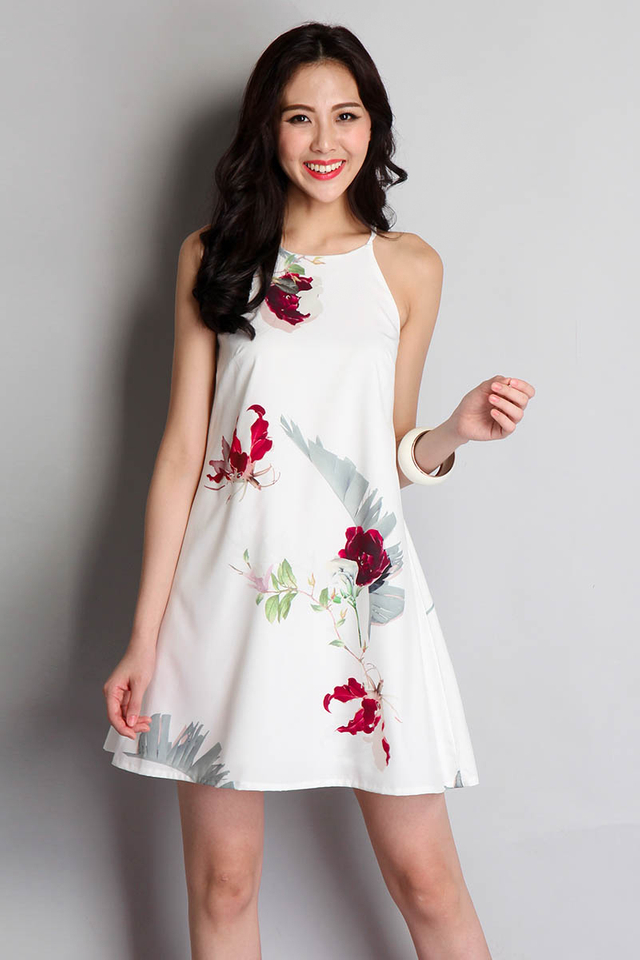 Amber Autumn Dress In Red Florals [PreOrder]