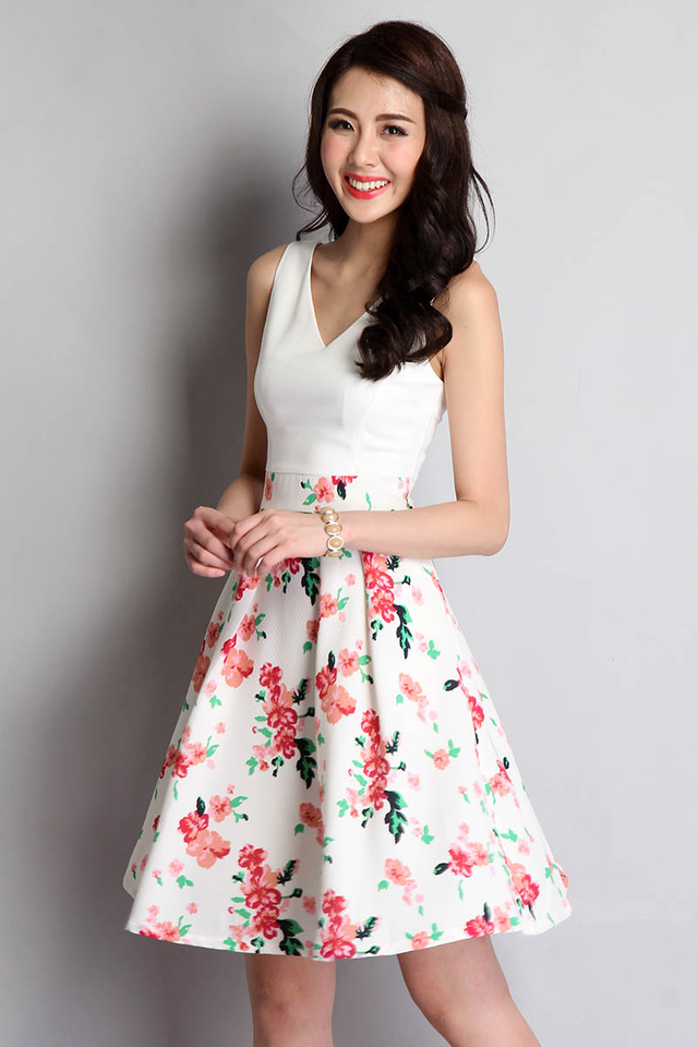 Chronicles Of Underland Dress In Pink Florals
