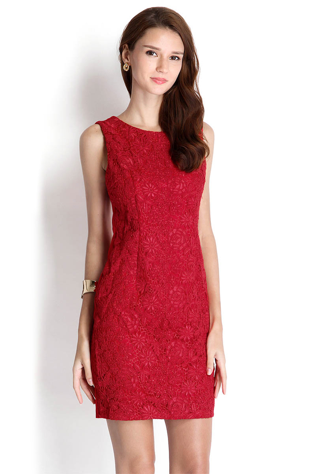 Fortune Favors The Confident Dress In Garnet Red
