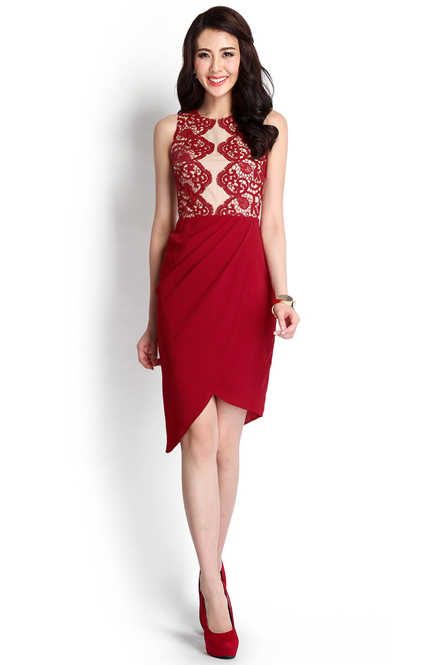 Cleopatra Dress In Wine Red
