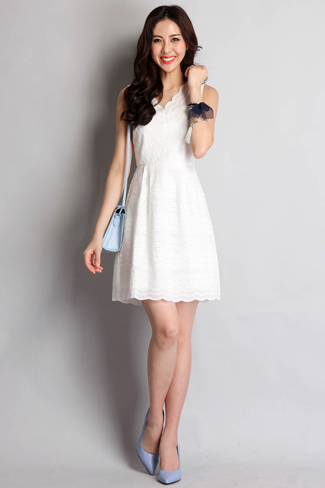 Quiet Reverie Dress In Pearl White