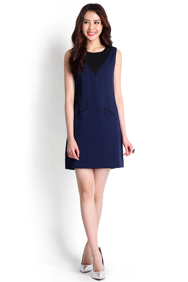 Game Changer Dress In Navy Blue