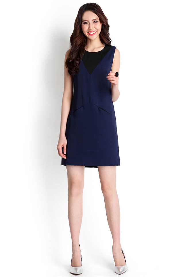 Game Changer Dress In Navy Blue