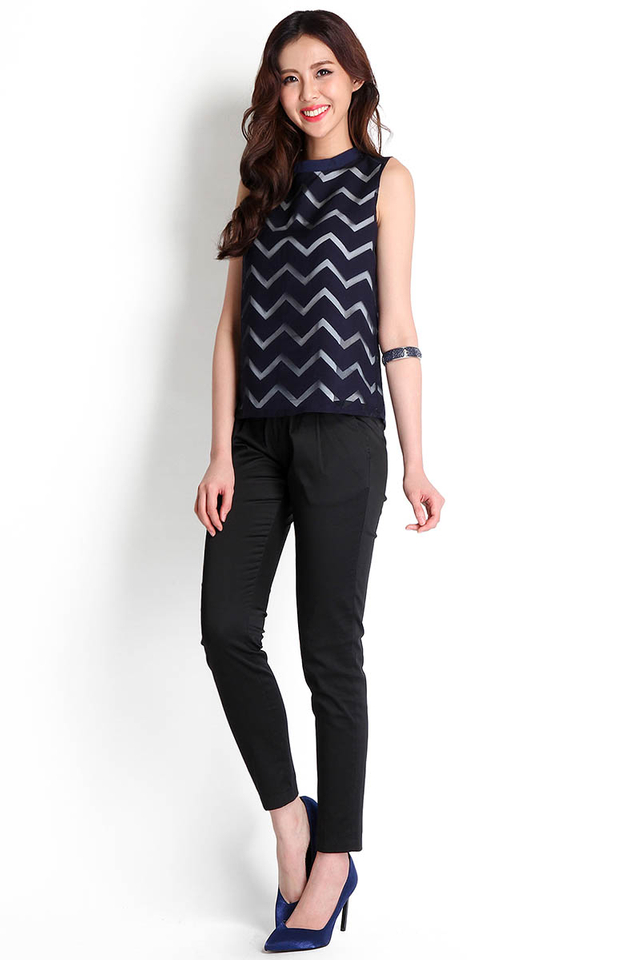 [BO] Humility And Grace Top In Blue Chevron