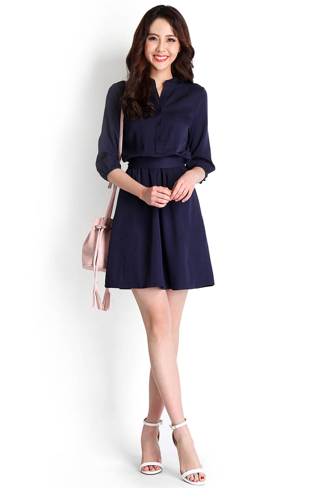 One Woman Show Dress In Midnight Blue