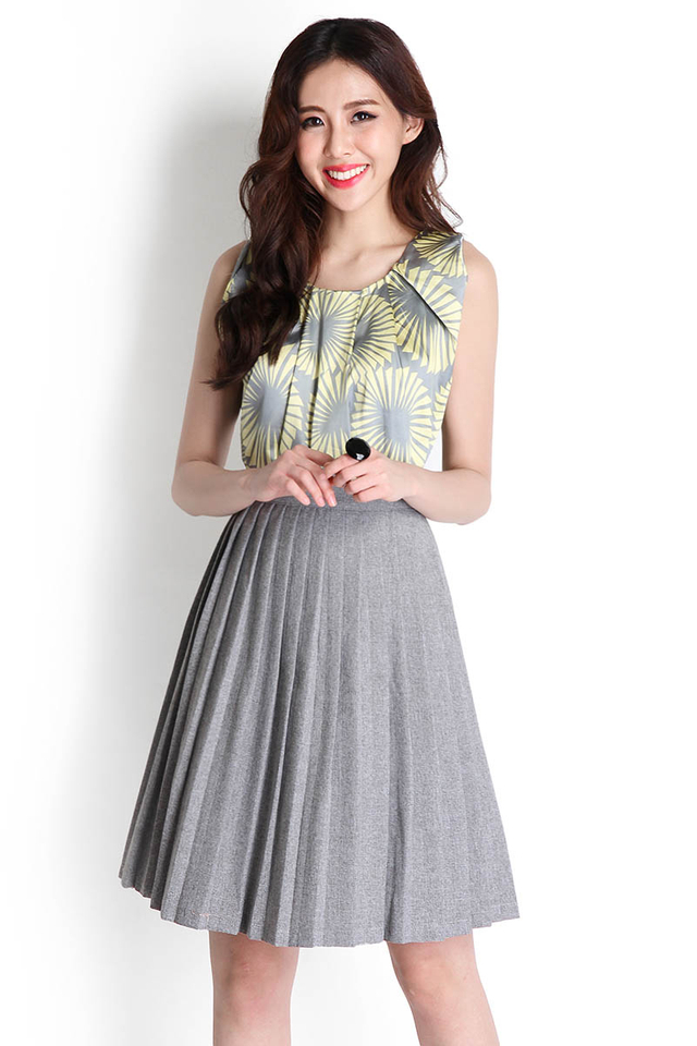 Go With The Flow Skirt In Heather Grey