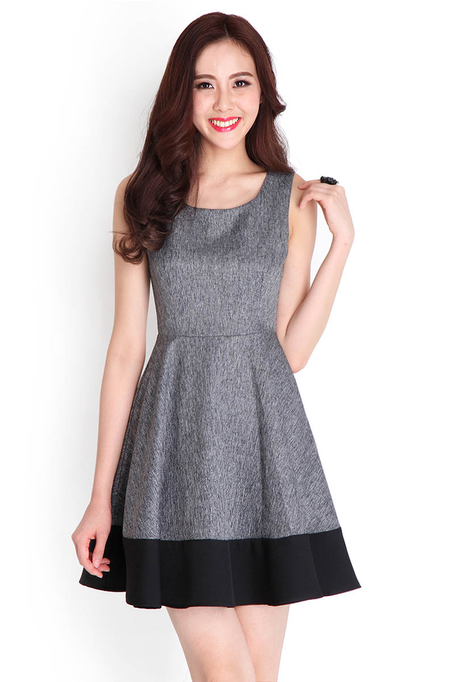 Different Perspectives Dress In Heather Grey