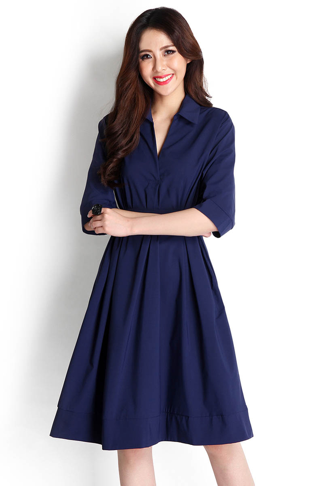 Match Made In Heaven Dress In Midnight Blue