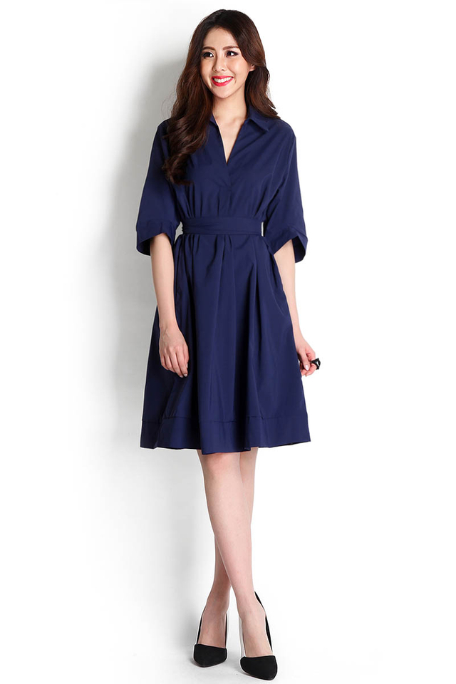 Match Made In Heaven Dress In Midnight Blue