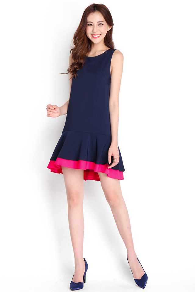 Paired Perfection Dress In Midnight Blue