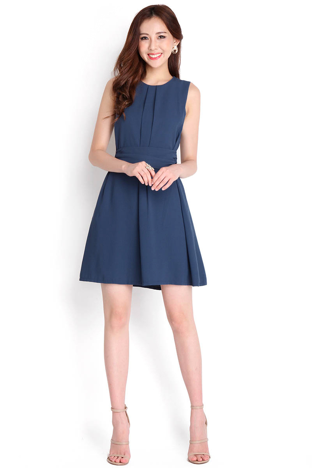Editor's Muse Dress In Muted Blue
