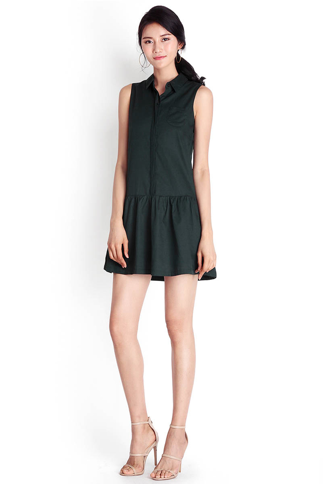 Simple Truth Dress In Forest Green