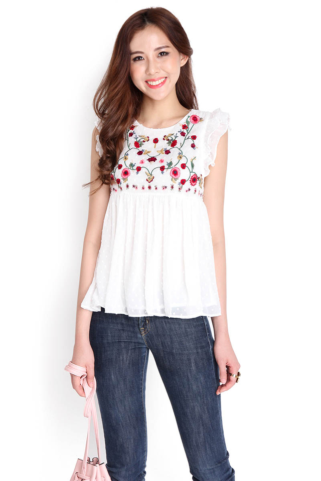 Summer Relaxation Top In White
