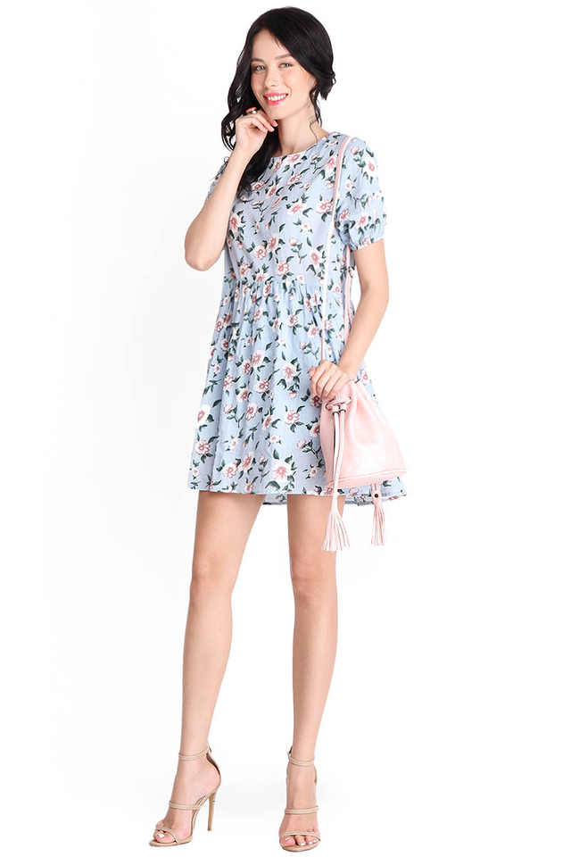 Smell The Roses Dress In Sky Florals