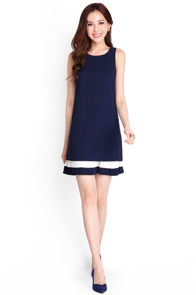 Honeyed Thoughts Dress In Midnight Blue