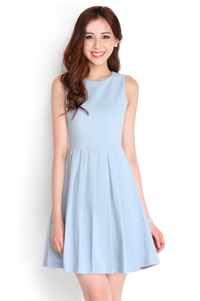 Classic Confidence Dress In Powder Blue