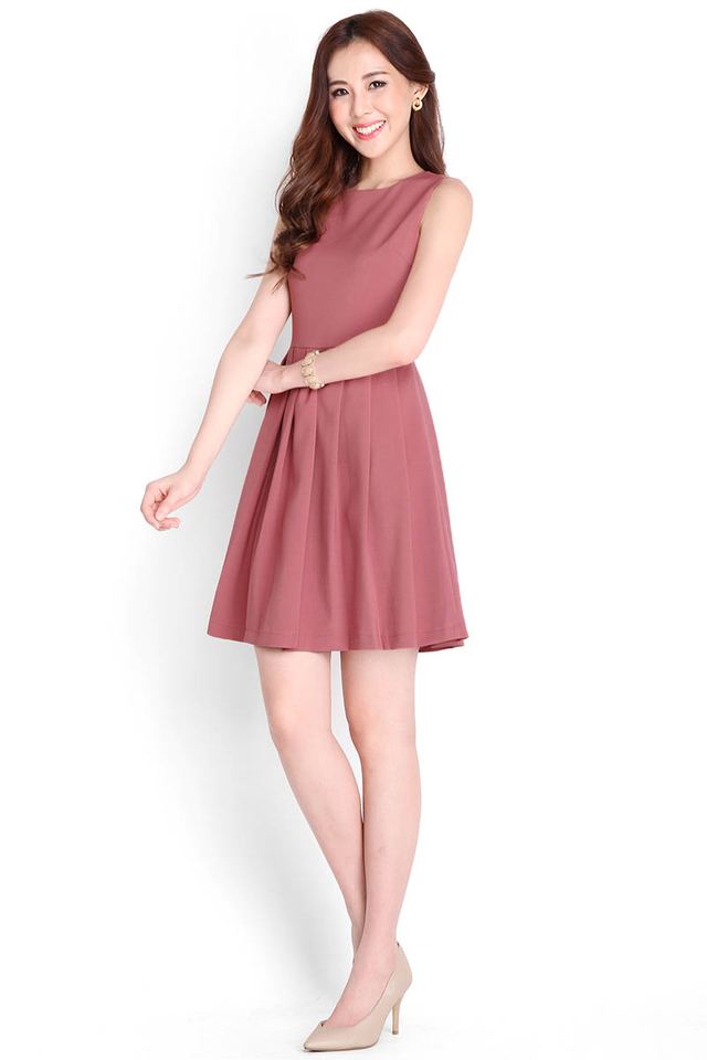 Classic Confidence Dress In Rust