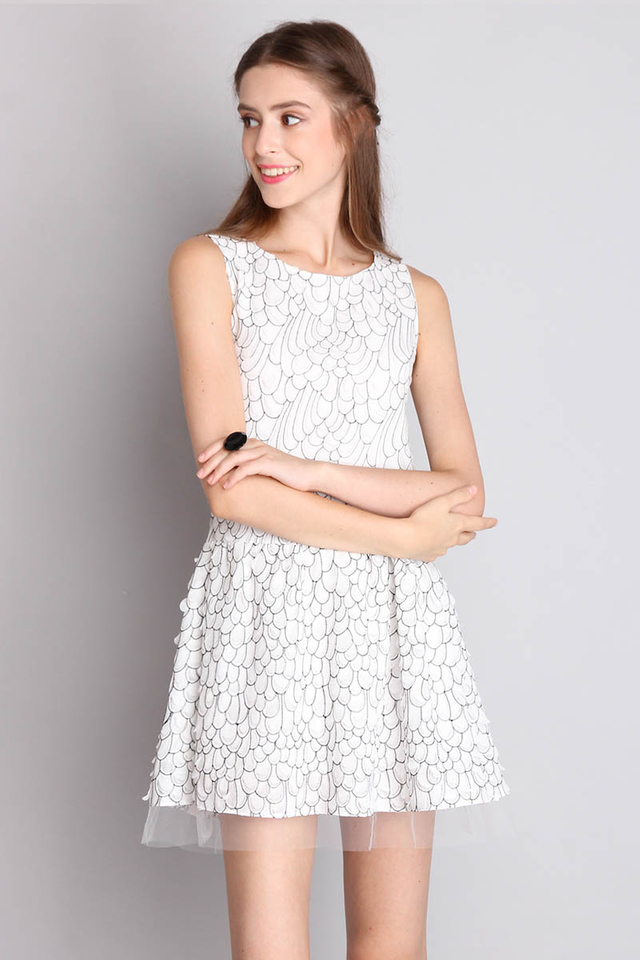 Swimmingly Well Dress In White