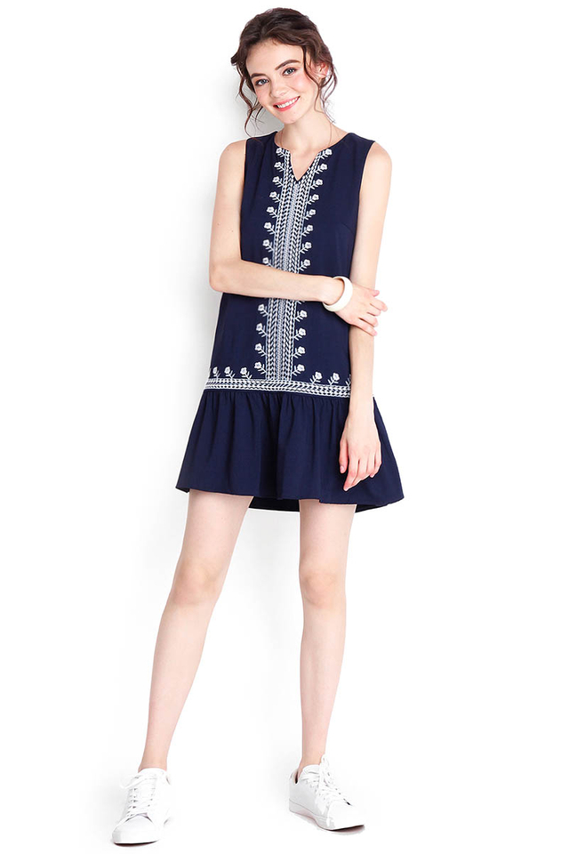Sunny Outlook Dress In Midnight Blue