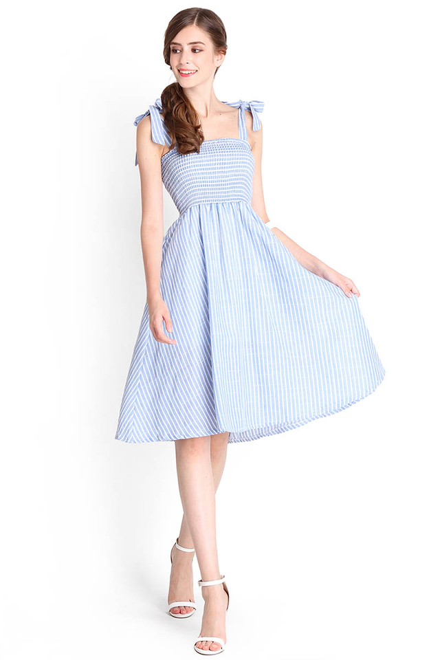 [BO] Permanent Vacation Dress In Blue Stripes