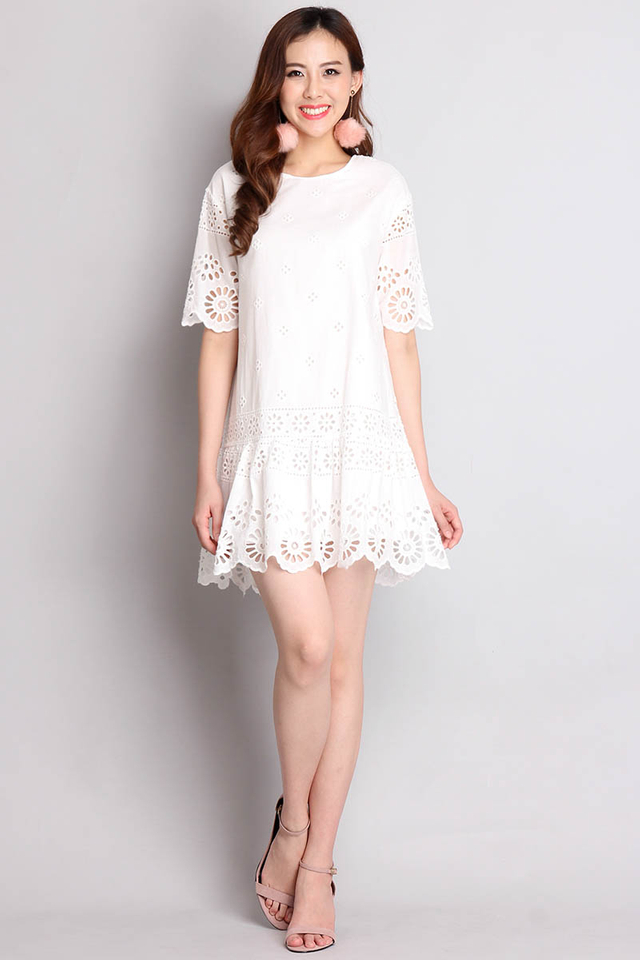 Capturing Hearts Dress In White
