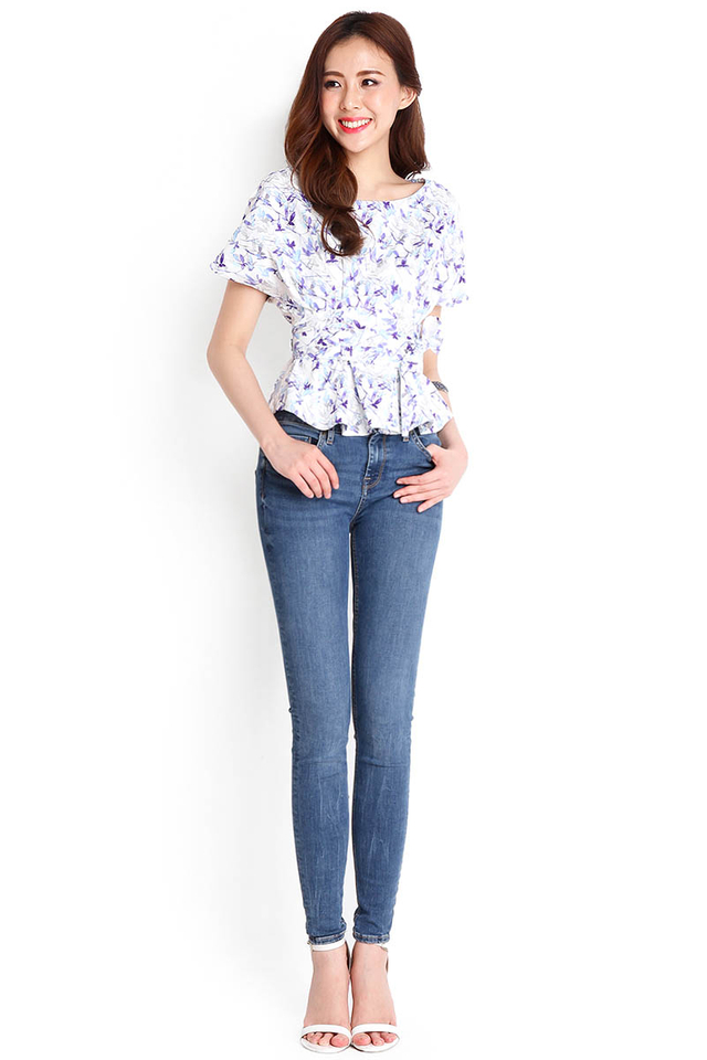 Young And Beautiful Top In Purple Florals