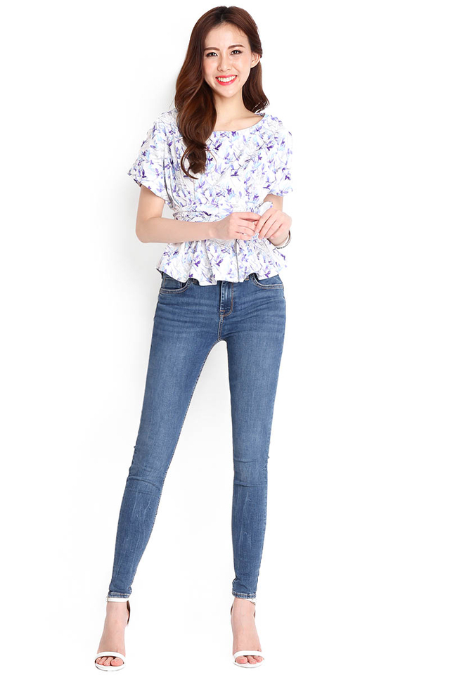 Young And Beautiful Top In Purple Florals