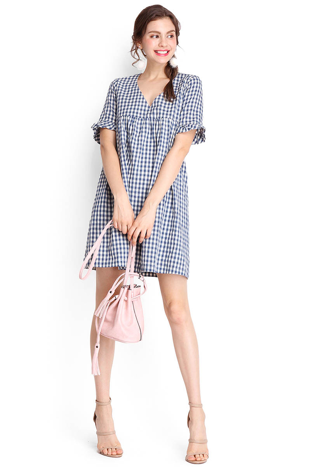 Everyday Ease Dress In Blue Checks