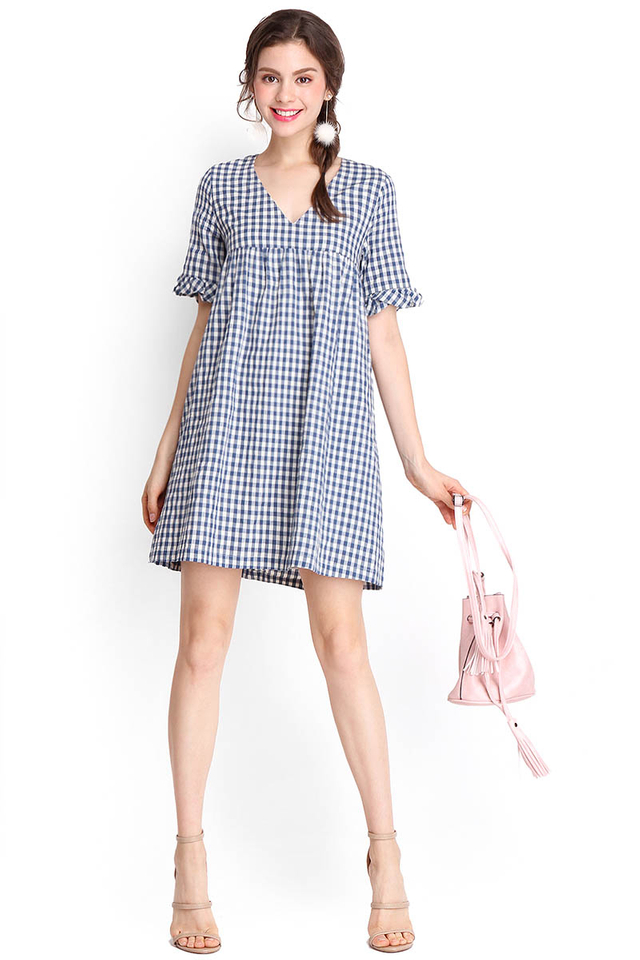 Everyday Ease Dress In Blue Checks