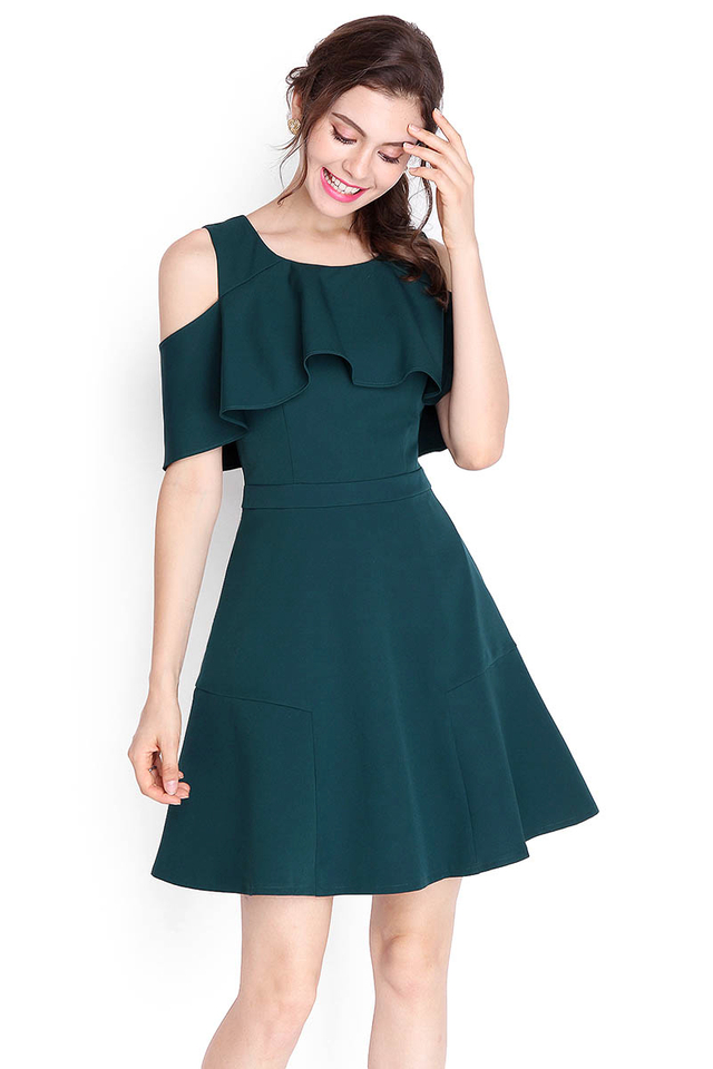 Through The Woods Dress In Forest Green