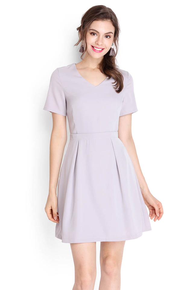 Talk Of The Town Dress In Grey