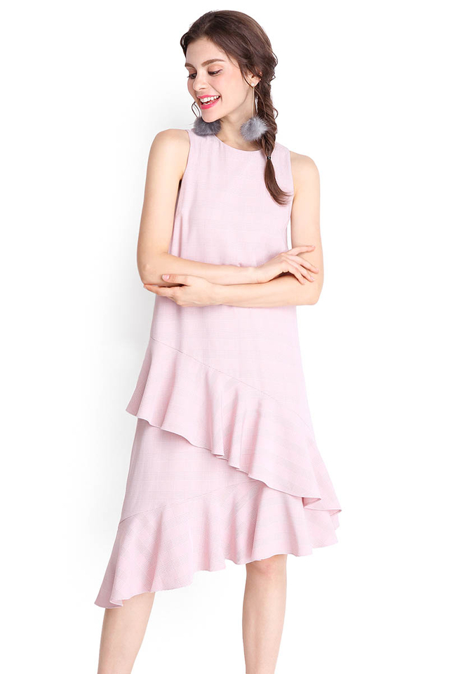 Twirl Worthy Dress In Pink Plaid