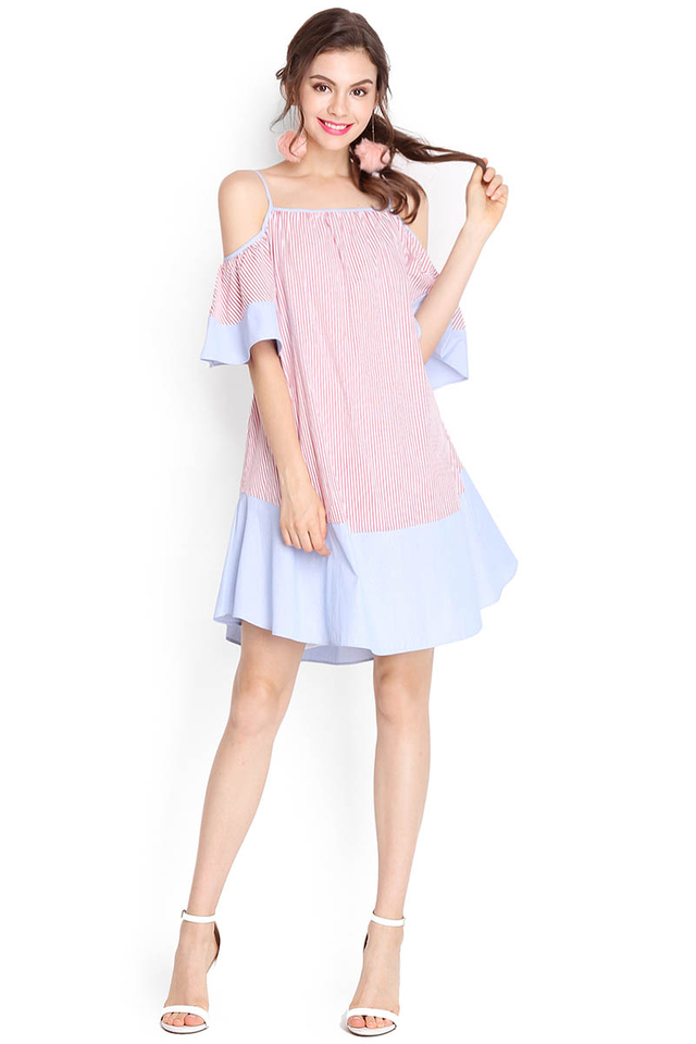 Staycation Vacation Dress In Contrast Stripes