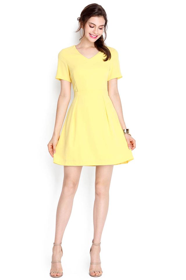 Talk Of The Town Dress In Sunshine Yellow