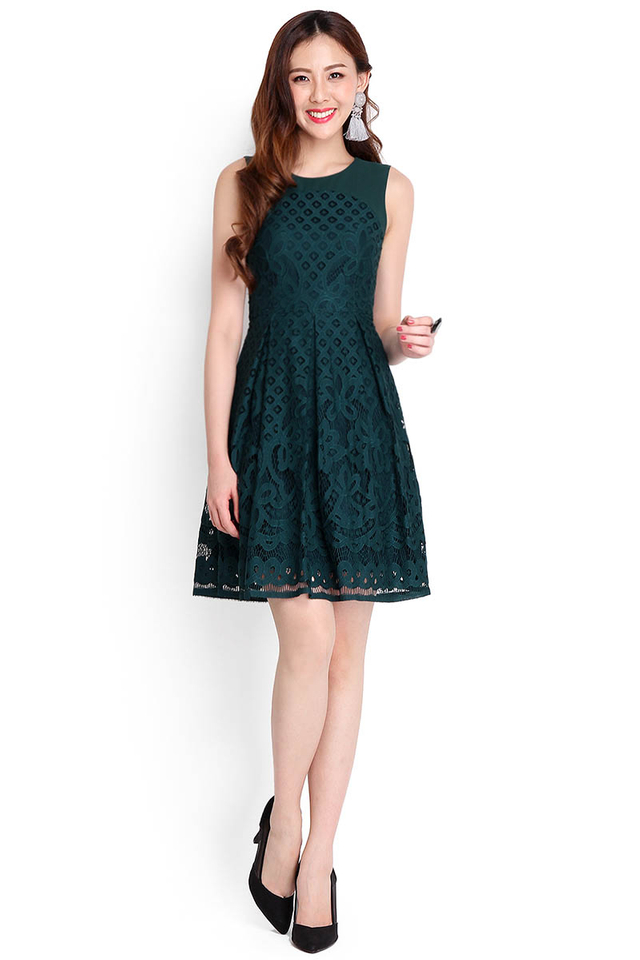 Florence Serenade Dress In Forest Green