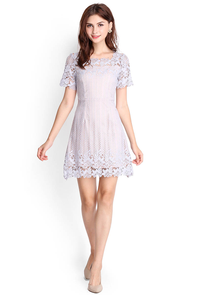 Chimes Of Happiness Dress In Lilac Grey