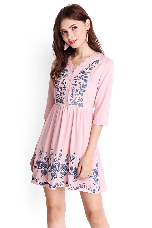 Sound Of Music Dress In Dusty Pink