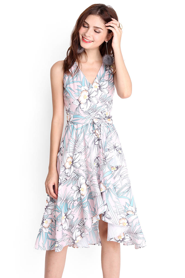 [BO] Time Of The Season Dress In Pink Florals
