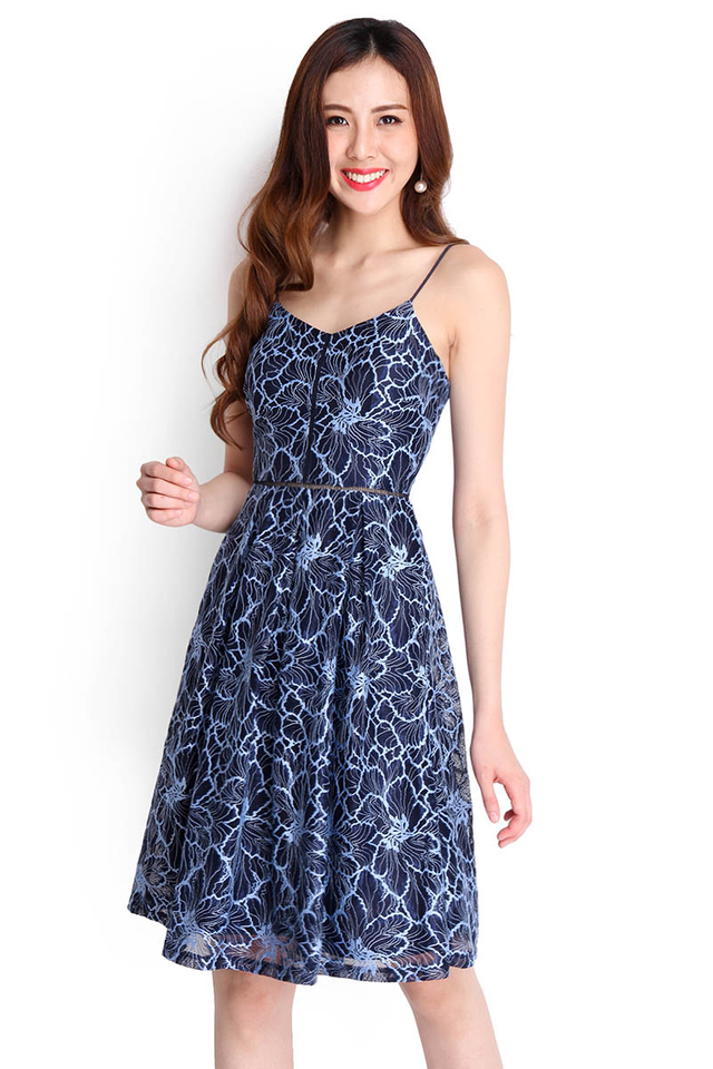 Lace Connoisseur Dress In Blue
