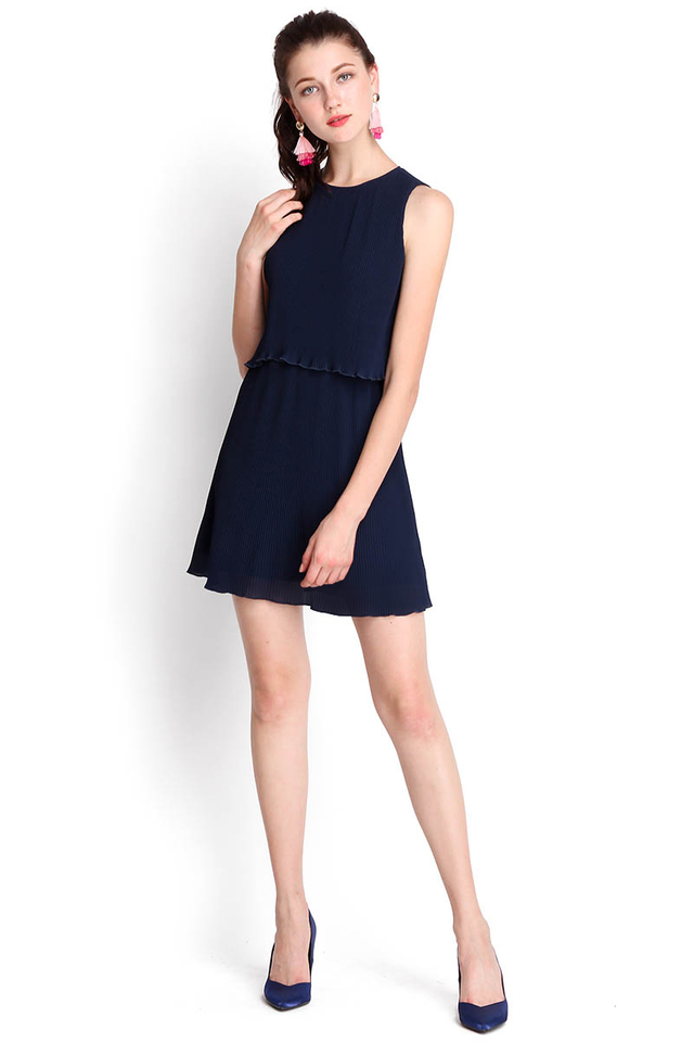 Mood Refresher Dress In Navy Blue