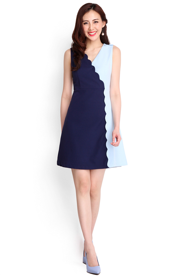 Romeo And Juliet Dress In Navy Blue