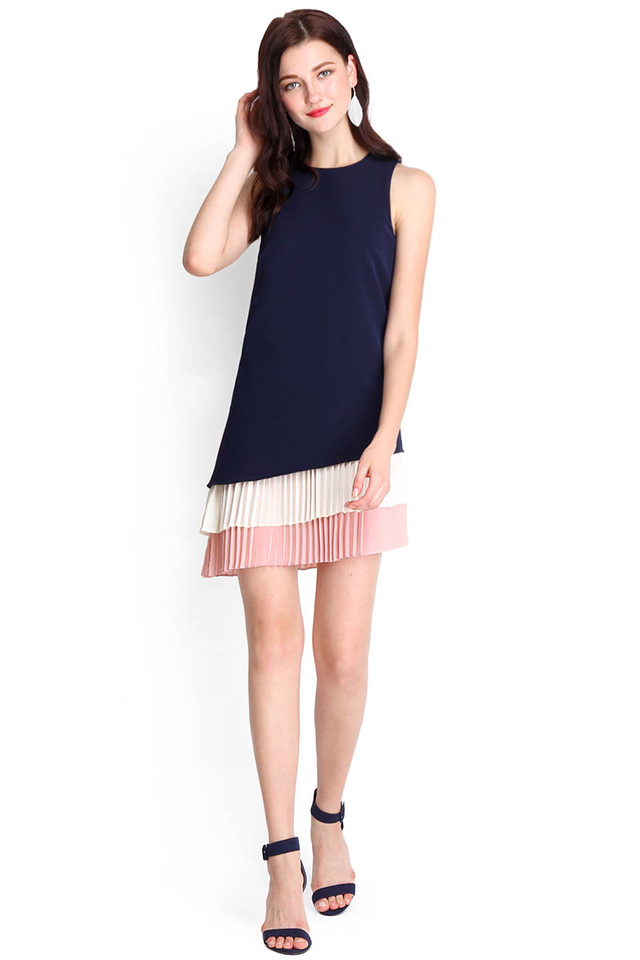 Colours Of The Wind Dress In Navy Blue