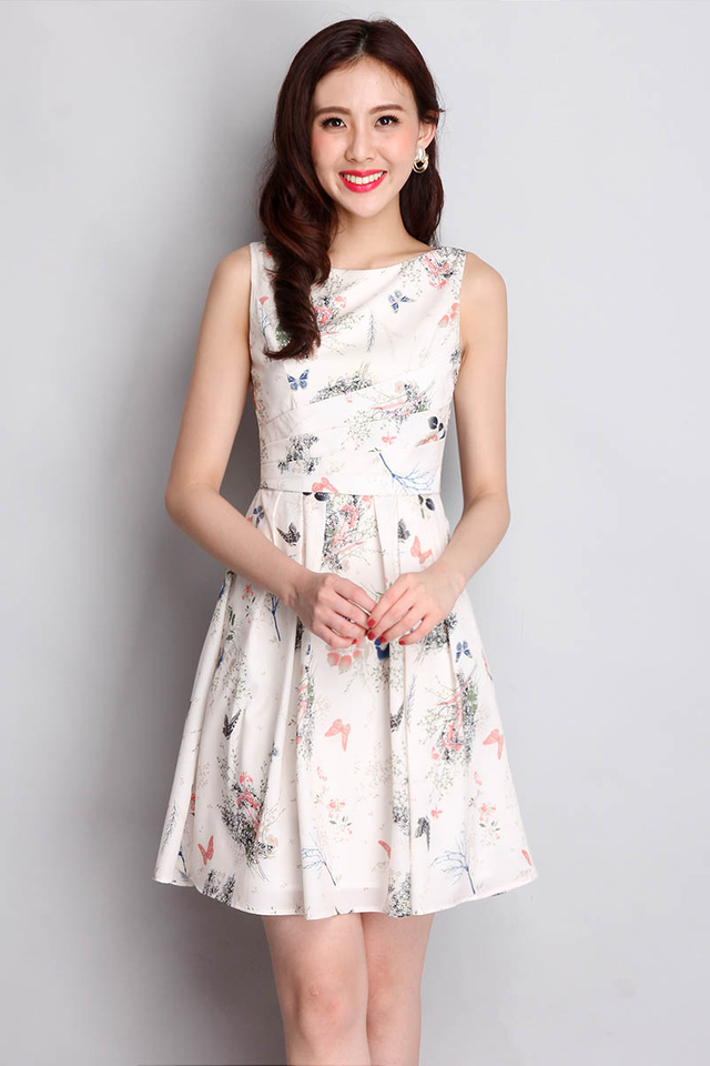 [BO] Uplifting Blossoms Dress In Cream Florals