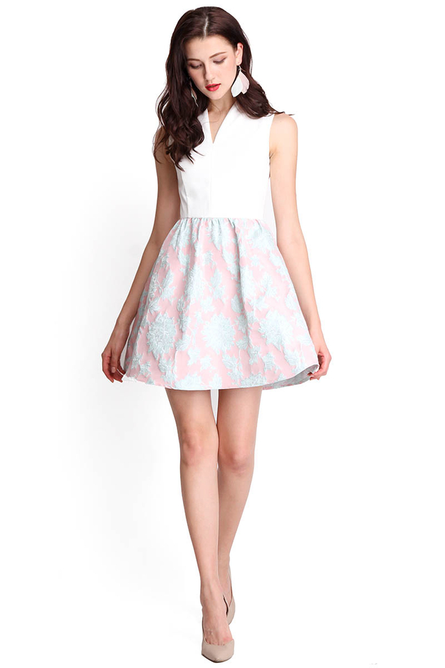 Boulevard Of Blossoms Dress In Ballet Pink