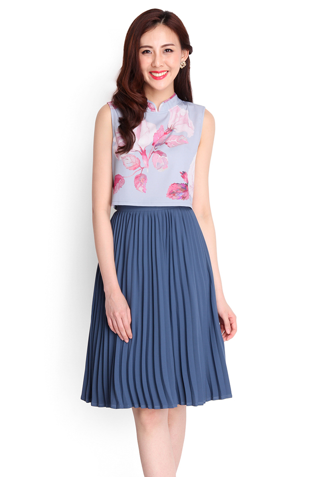 Flowers In The Attic Cheongsam Top In Pink Florals