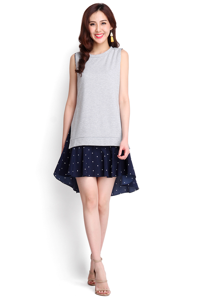 Bright Disposition Dress In Blue Dots